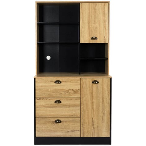 ALTOBUY DINAJ - Buffet Vaisselier Multi-Rangement Aspect Bois