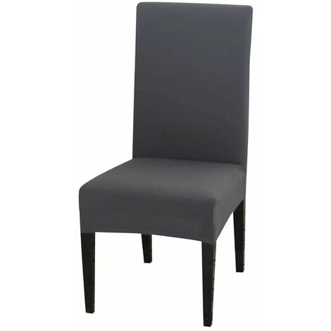 Dining Chair Covers High Back Polyester Spandex Elastic Dining Chair Slipcovers Protector Kitchen Chair Seat Covers, Washable & Removable (Grey, Set of 2)