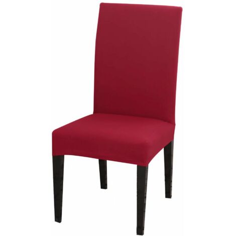 Dining Chair Covers High Back Polyester Spandex Elastic Dining Chair Slipcovers Protector Kitchen Chair Seat Covers, Washable & Removable (Red, Set of 2)
