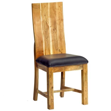 Dining Chair Matching Metropolis Industrial (Set of 2) - Metal/Acacia Solid Wood - L50 x W46 x H105 cm