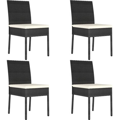 Dining Chair  Set of 4  Black,Cream vidaXL