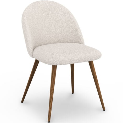 Dining Chair - Upholstered in Bouclé Fabric - Scandinavian - Evelyne