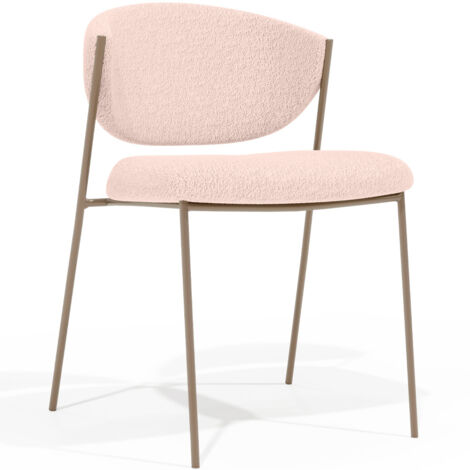 Dining chair - Upholstered in Bouclé Fabric - Seda Ivory