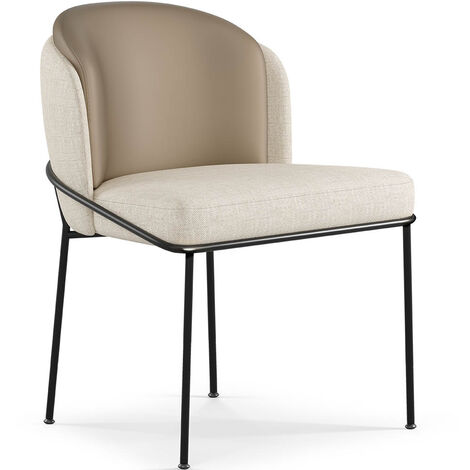 Dining Chair - Upholstered in Fabric - Amin Beige