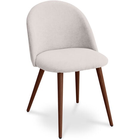 Dining Chair - Upholstered in Fabric - Scandinavian Style - Evelyne Cream