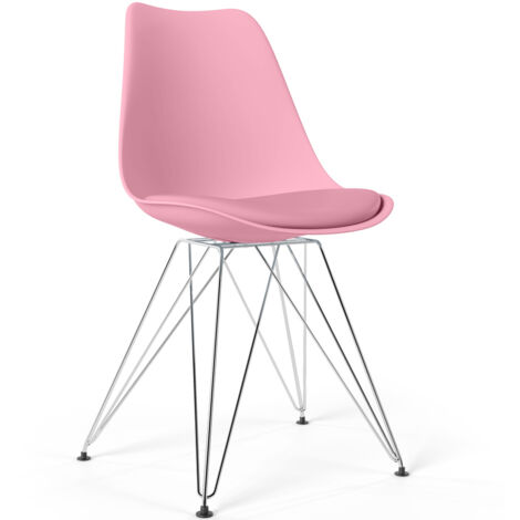 Dining Chair with Cushion - Scandinavian Design and Black Metal Legs - Skögur