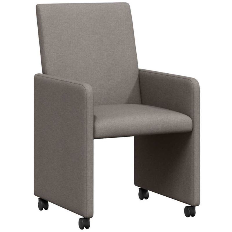 Dining Chairs With Wheels 2 Pcs Taupe 57 X 66 X 94 Cm Fabric Vidaxl