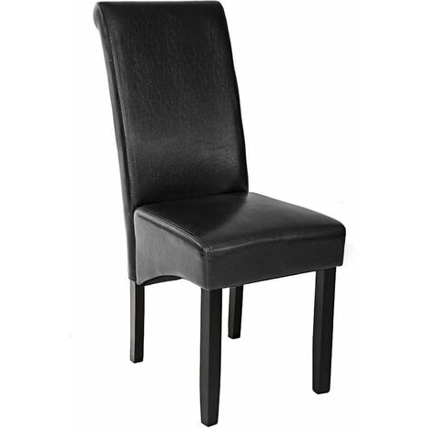 Dining chair with ergonomic seat shape - leather chair, wooden chair, high back dining chair