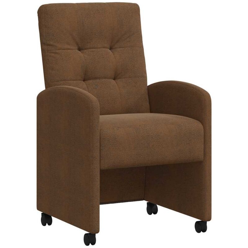 Dining Chairs With Wheels 2 Pcs Brown 58 X 67 X 97 Cm Vidaxl