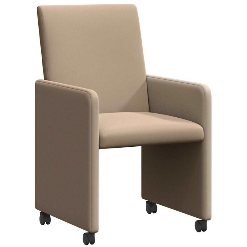 Dining Chairs With Wheels 2 Pcs Cappuccino 57 X 66 X 94 Cm Vidaxl