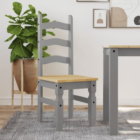 Dining Chairs 2 pcs Corona Grey 42x47x107 cm Solid Wood Pine vidaXL