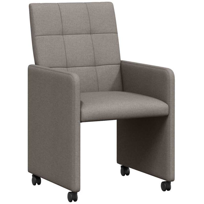 Dining Chairs With Wheels 2 Pcs Taupe 58 X 65 X 94 Cm Fabric Vidaxl
