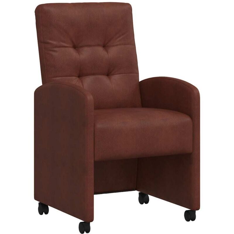 Dining Chairs With Wheels 2 Pcs Shiny Brown 58 X 67 X 97 Cm Vidaxl