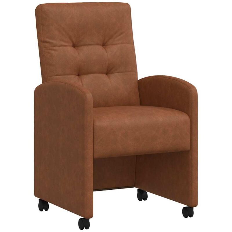 Dining Chairs With Wheels 2 Pcs Brown 58 X 67 X 97 Cm Vidaxl