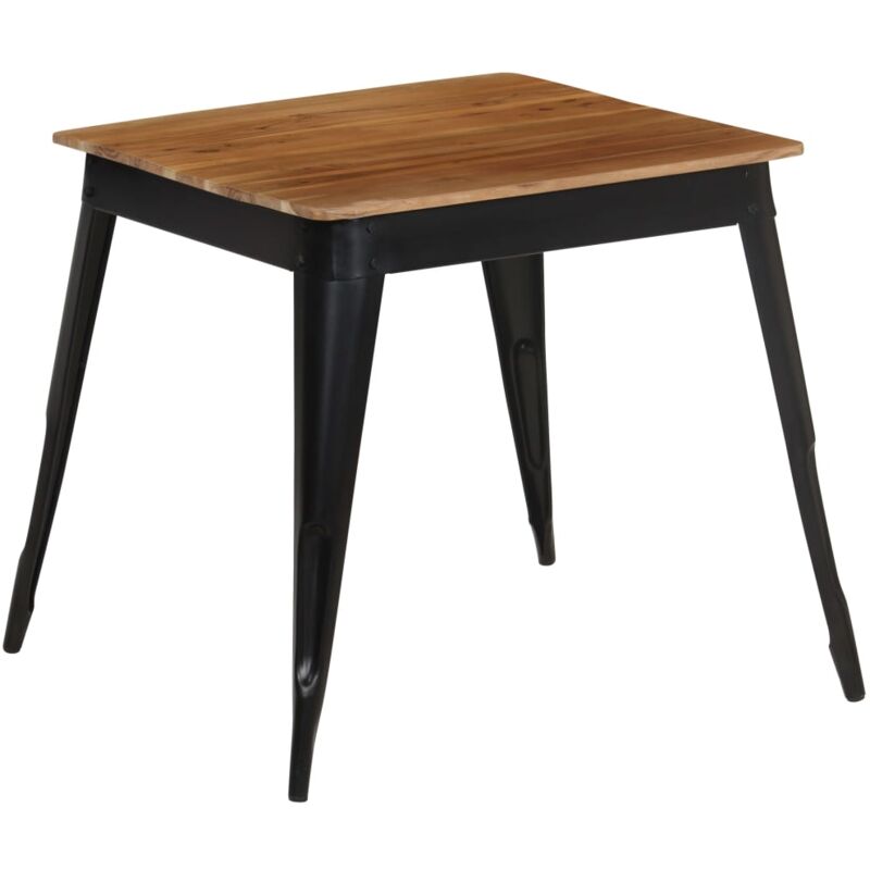 Vidaxl - Dining Table Solid Acacia Wood and Steel 75x75x76 cm