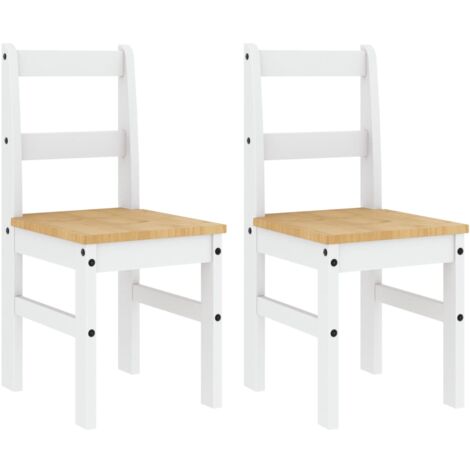Dining Chairs 2 pcs Panama White 40x46x90 cm Solid Wood Pine vidaXL