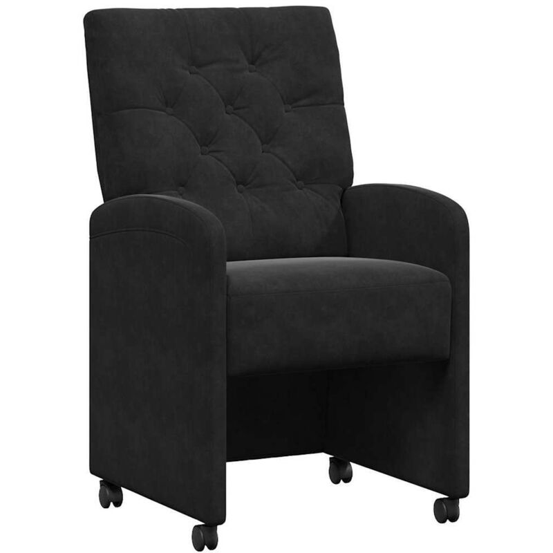 Dining Chairs With Wheels 2 Pcs Black 58 X 67 X 97 Cm Velvet Vidaxl