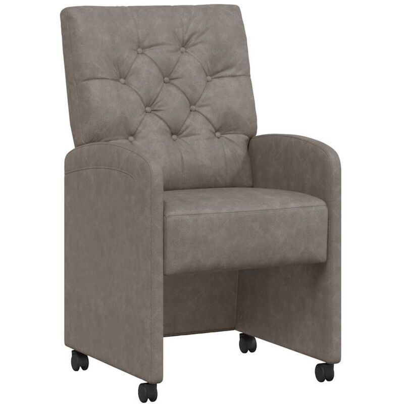 Dining Chairs With Wheels 2 Pcs Grey 58 X 67 X 97 Cm Vidaxl