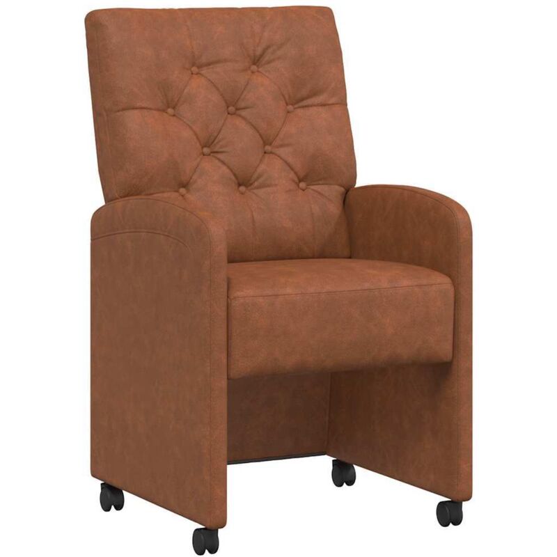 Dining Chairs With Wheels 2 Pcs Brown 58 X 67 X 97 Cm Vidaxl
