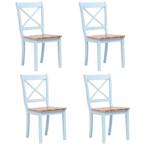 Dining Chairs 4 pcs Grey and Light Wood Solid Rubber Wood vidaXL