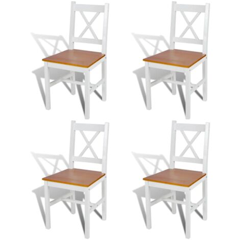 Dining Chairs 4 pcs White Pinewood vidaXL