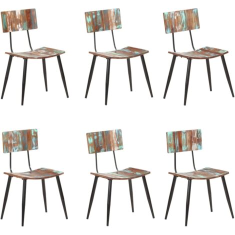 Dining Chairs 6 pcs Solid Reclaimed Wood vidaXL