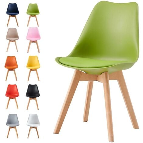 Dining Chairs Designer Side Chairs Wooden Legs Office Home Commercial EVA GREEN 1