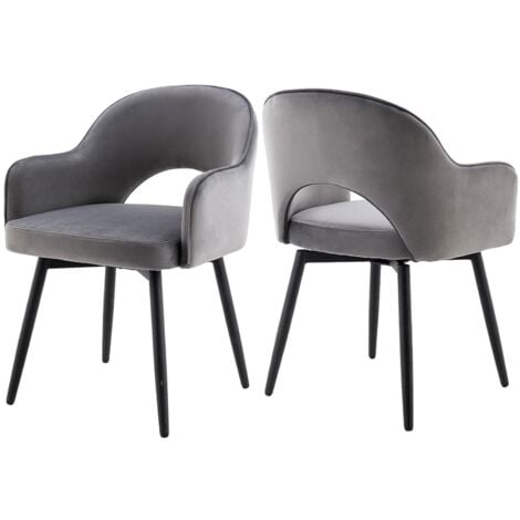 WAHSON OFFICE CHAIRS Dining Chairs Set of 2 in Velvet Swivel Kitchen Corner Chairs with Hollow Backrest for Living Room Restaurant, Yellow, Wahson