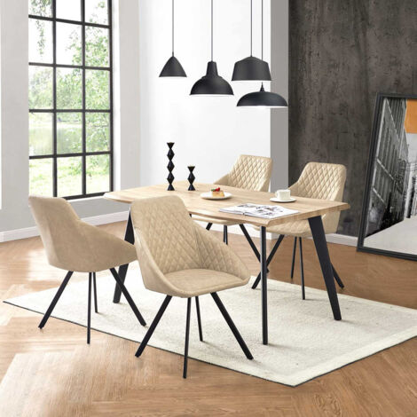 Dining Chairs Set of 2 PU Leather Kitchen Counter Chairs with Backrest and Sturdy Metal Legs, Retro Reception Chairs for Home Office Restaurant,Beige