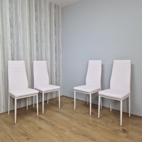 Dining Chairs Set of 4 Pink Leather Kitchen Chairs