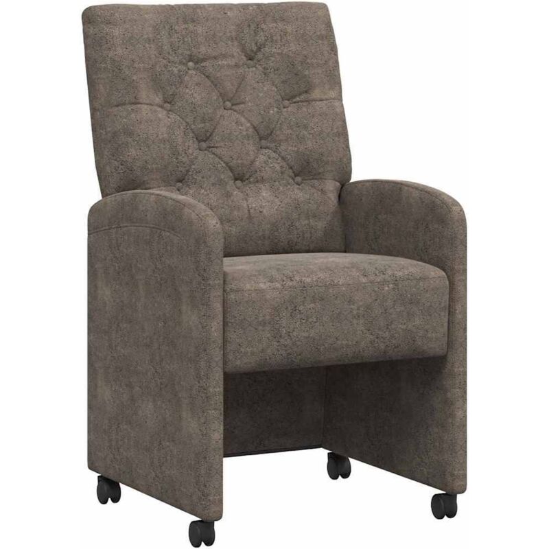 Dining Chairs With Wheels 2 Pcs Dark Grey 58 X 67 X 97 Cm Vidaxl