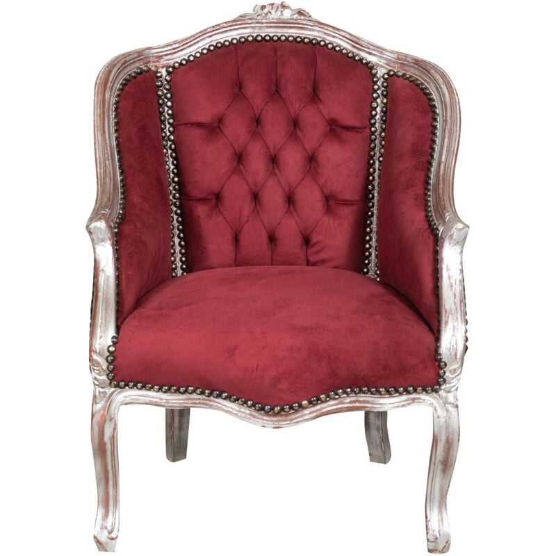 Biscottini - Dining room chair Wooden kitchen chair 56x78x62 cm Armchair bedroom Padded armchair Chair with armrests Baroque style