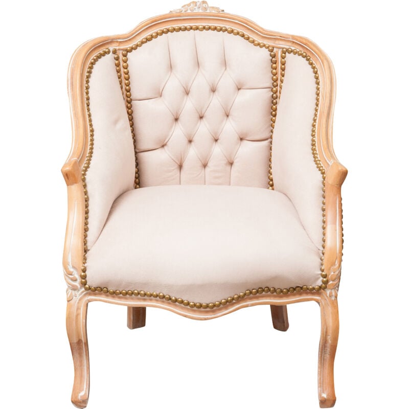 Biscottini - Dining room chair Wooden kitchen chair 56x78x62 cm Armchair bedroom Padded armchair Chair with armrests Baroque style