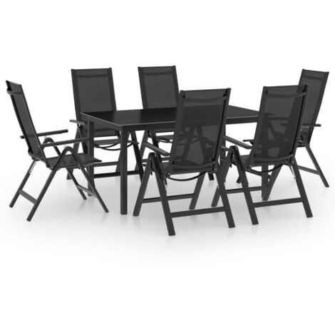 Dining Set  Anthracite  Aluminium  Medium  Adjustable Armrests vidaXL