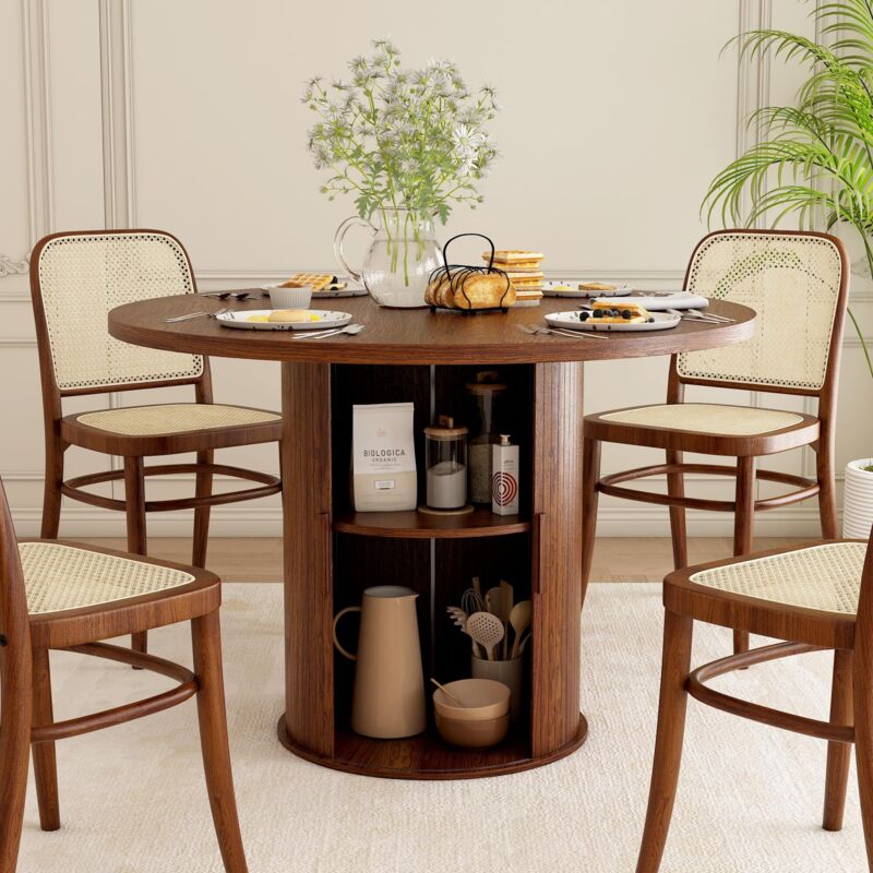 WUMAGIN - Table à Manger Ronde Moderne -4-6 Personnes pour Restaurants - 110cm