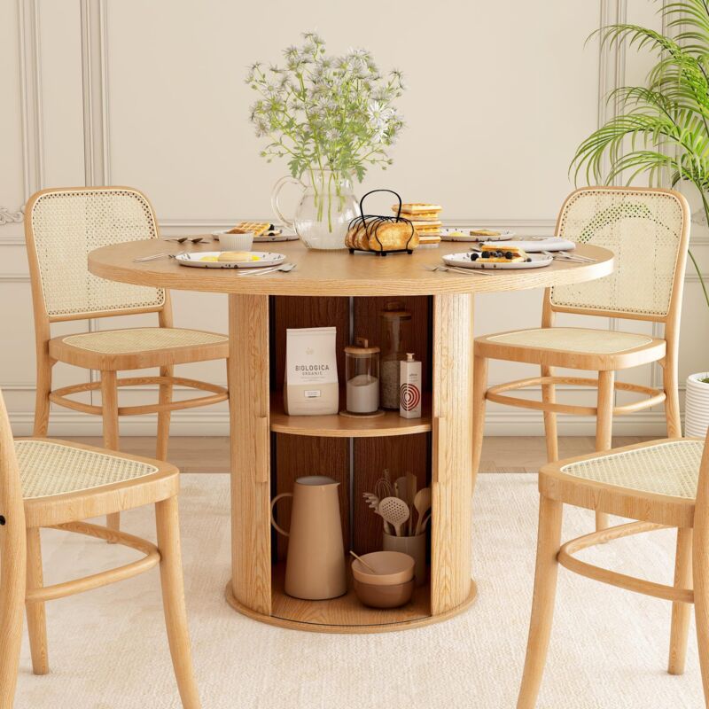 WUMAGIN - Table à Manger Ronde Moderne -4-6 Personnes pour Restaurants - 110cm