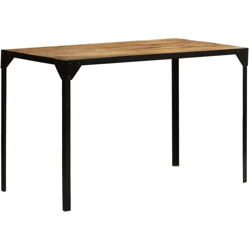 Dining Table Solid Rough Mange Wood and Steel 120 cm Vidaxl