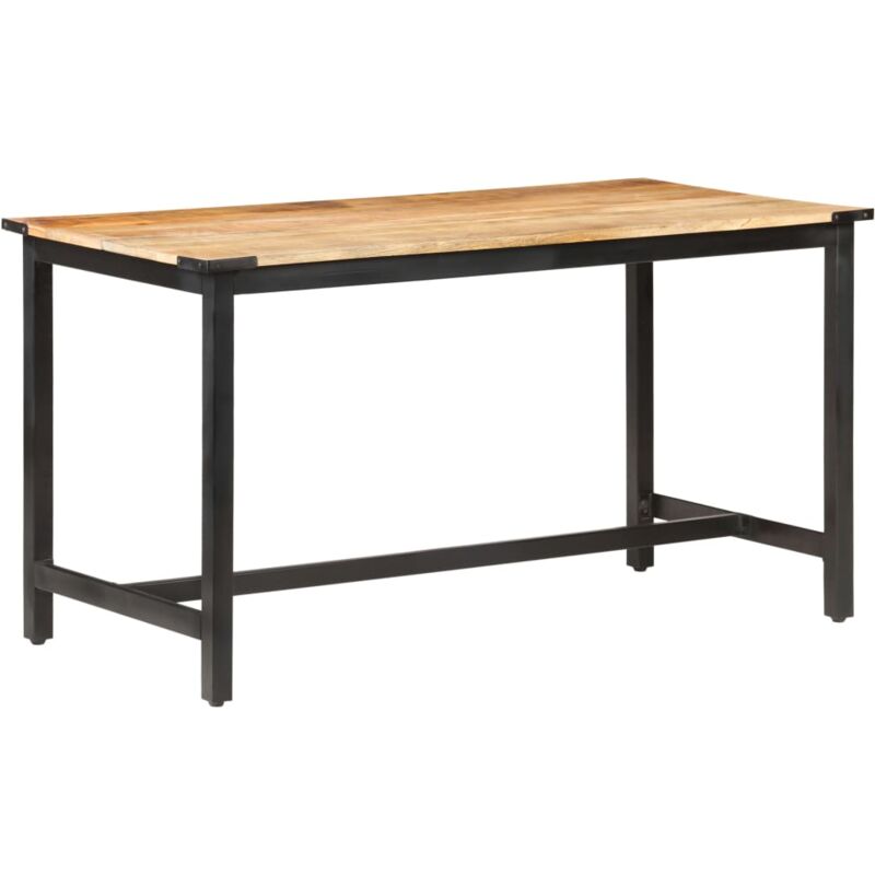 Dining Table 140x70x76 cm Solid Rough Mango Wood Vidaxl