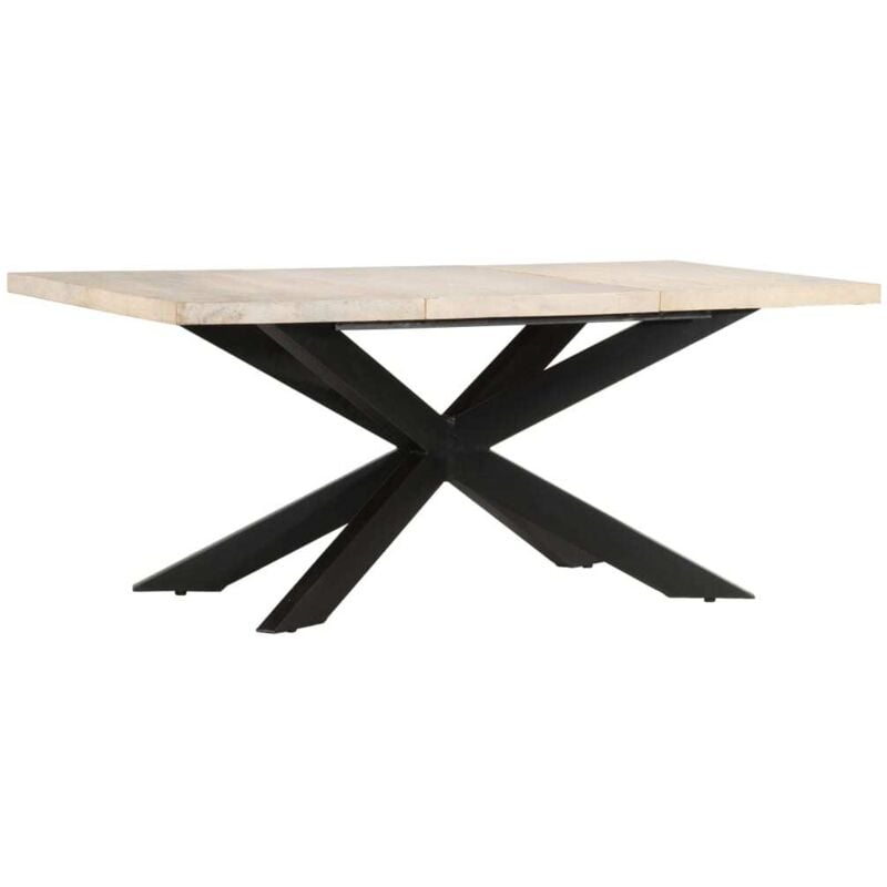 Dining Table 180x90x76 cm Solid Bleached Mango Wood vidaXL