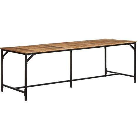 Dining Table 220x90x75 cm Solid Wood Rough Mango vidaXL