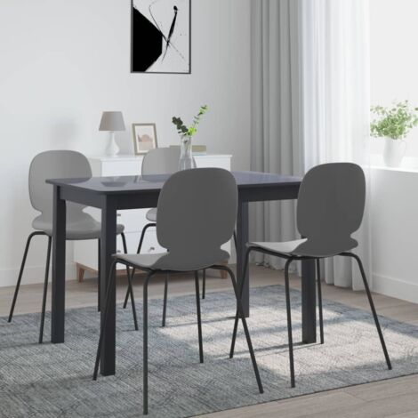 Dining Table Black 114x71x75 cm Solid Rubber Wood vidaXL