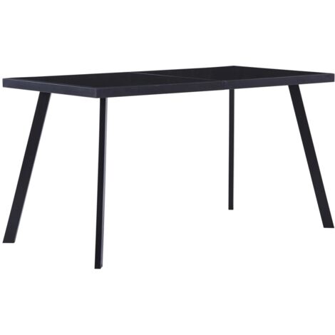 Dining Table Black 140x70x75 cm Tempered Glass vidaXL