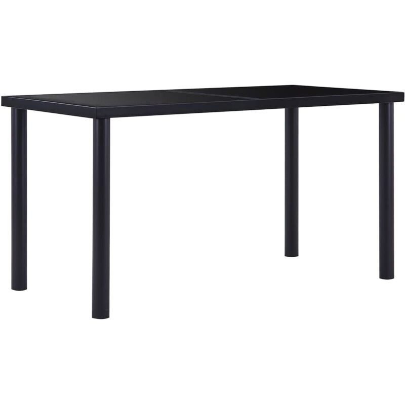 Dining Table Black 140x70x75 cm Tempered Glass Vidaxl