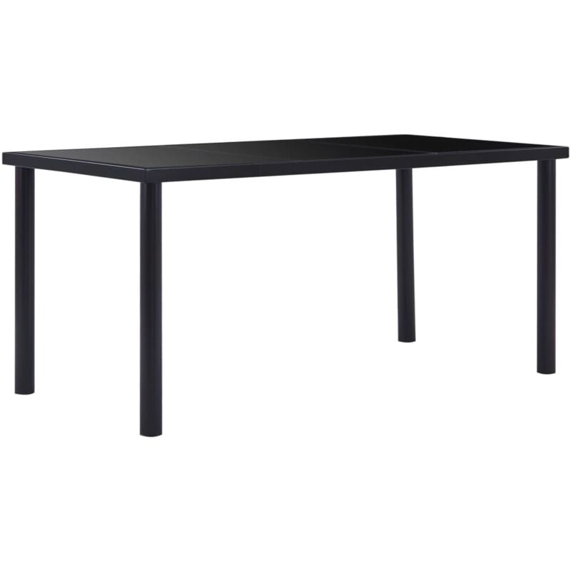 Dining Table Black 160x80x75 cm Tempered Glass vidaXL