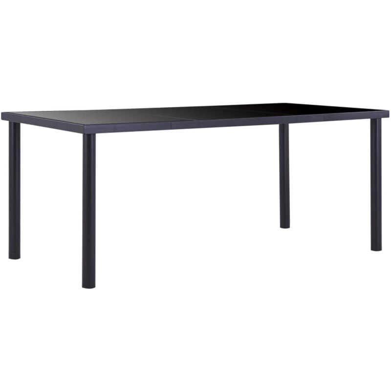 Dining Table Black 180x90x75 cm Tempered Glass Vidaxl