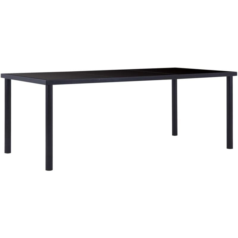 Dining Table Black 200x100x75 cm Tempered Glass Vidaxl