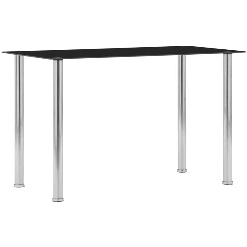 Dining Table Black 120x60x75 cm Tempered Glass vidaXL