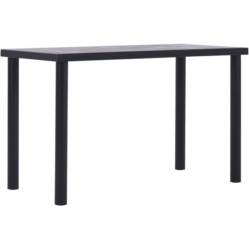 Vidaxl - Dining Table Black and Concrete Grey 120x60x75 cm mdf