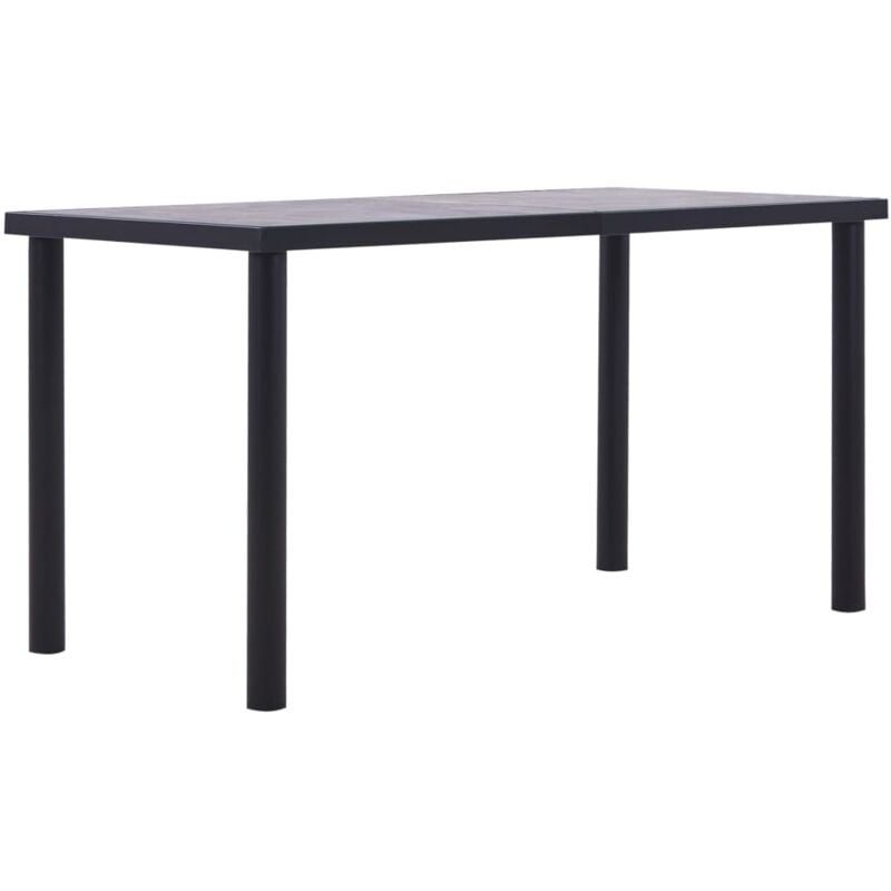 Dining Table Black and Concrete Grey 140x70x75 cm mdf Vidaxl