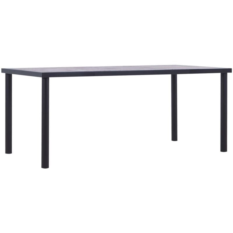 Dining Table Black and Concrete Grey 180x90x75 cm mdf Vidaxl